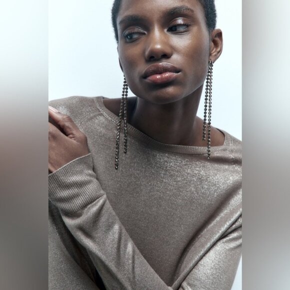 ZARA LONG JEWEL EARRINGS ✨🔥🔥 Elegant NWT - Picture 2 of 3